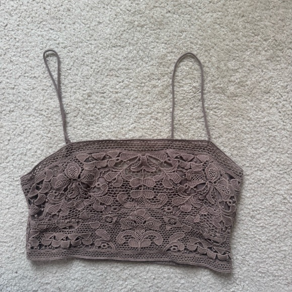 Free People Lace Corset Top in Taupe - Picture 1 of 3